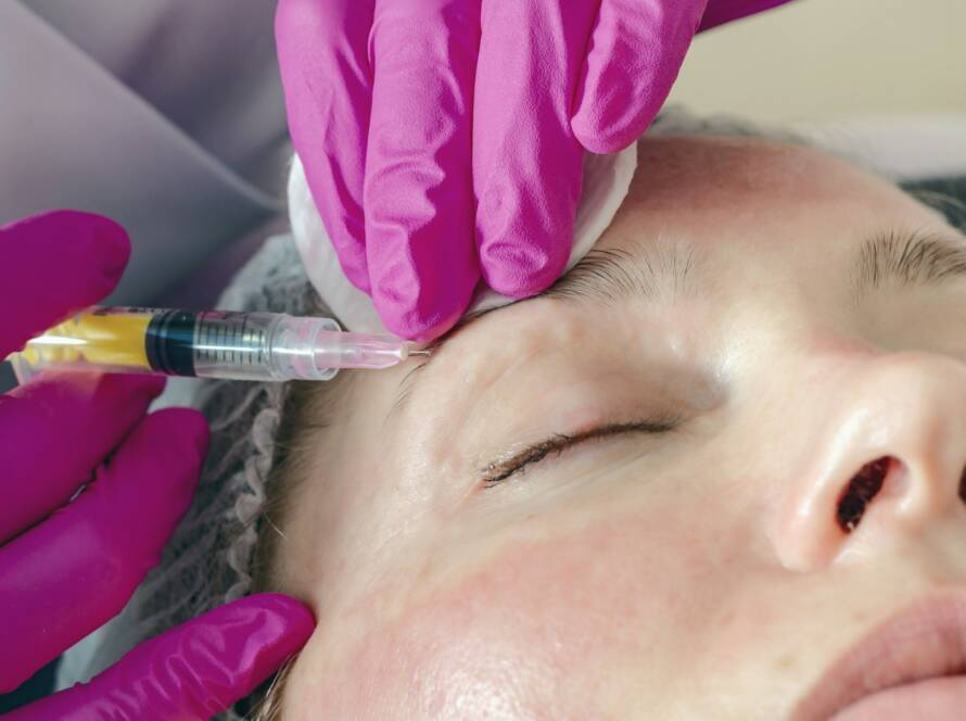 Anti-wrinkle injection treatment being carried out at Empire Medical Clinic, Oldbury